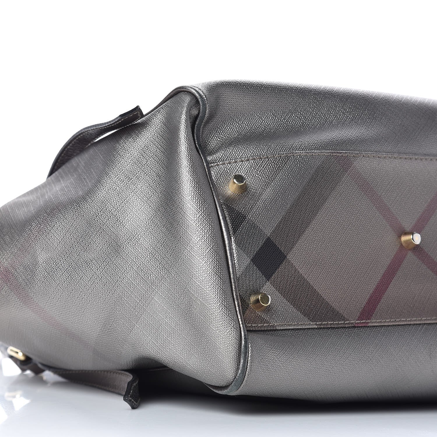 Burberry Metallic Nova Check Small Canterbury Tote Silver 5 of 14