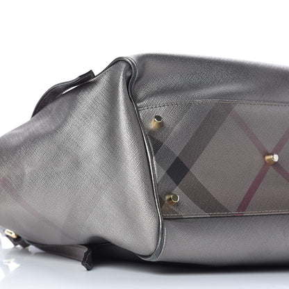 Burberry Metallic Nova Check Small Canterbury Tote Silver 5 of 14