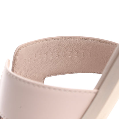 Hermes Box Calfskin Oran Sandals 39 Rose Pale 8 of 9