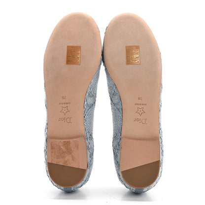 Christian Dior Raffia Cannage Ballet Flat 38 Bleu Pastel 5 of 9