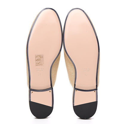 Gucci Canvas Vintage Charlotte Web Princetown Slippers 37 Sand Cuir 8 of 9