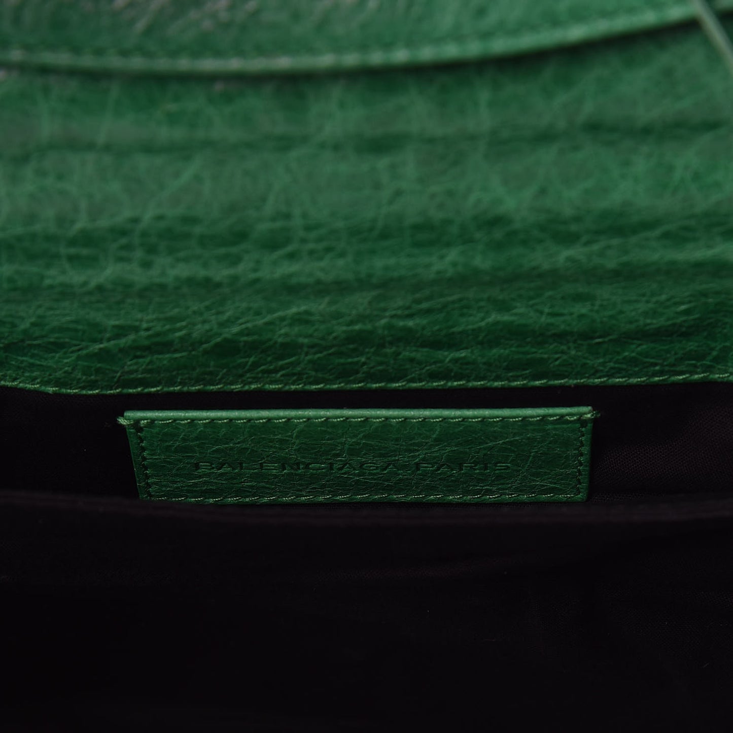 Agneau Classic Hardware Envelope Clutch Vert Poker