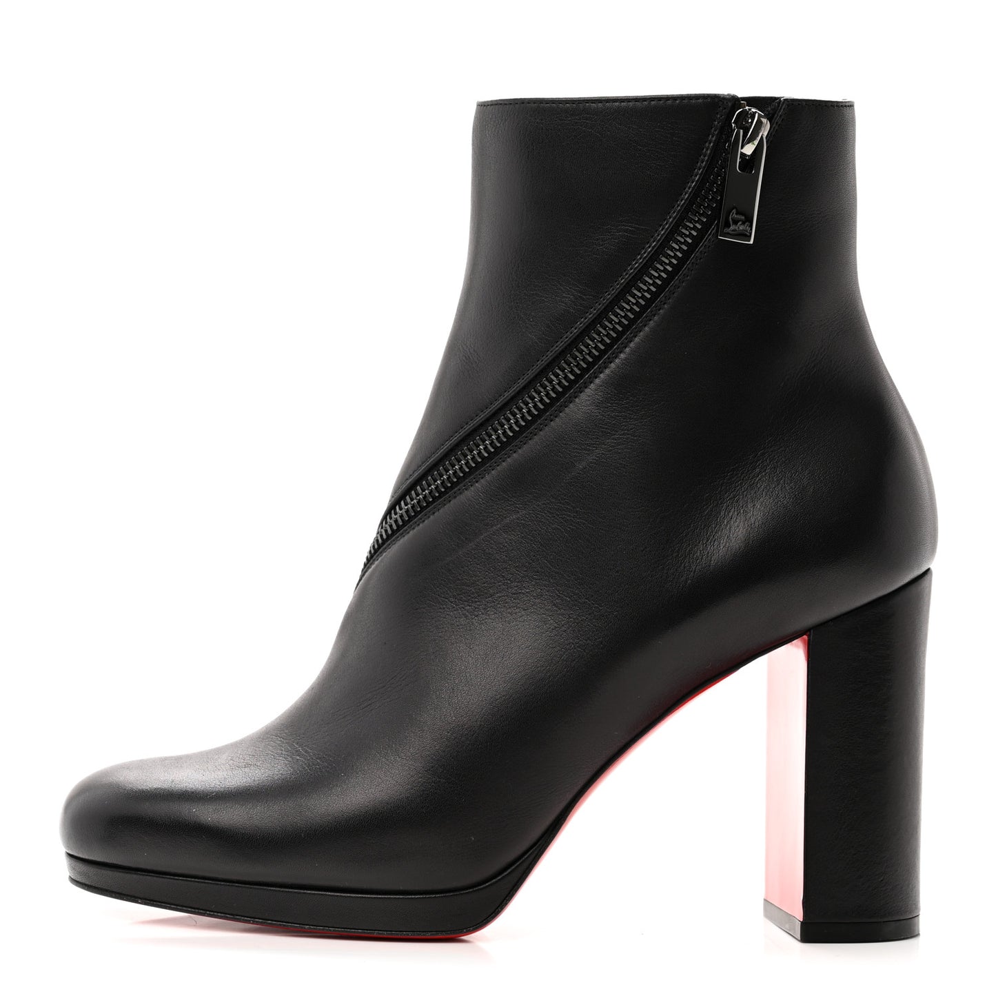 Calfskin Birgitta 100 Zip Around Ankle Boots 40 Black