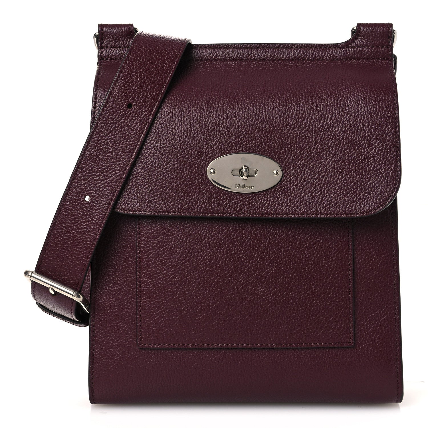 Mulberry Small Classic Grain Calfskin Antony Messenger Crossbody Black Cherry 1 of 13