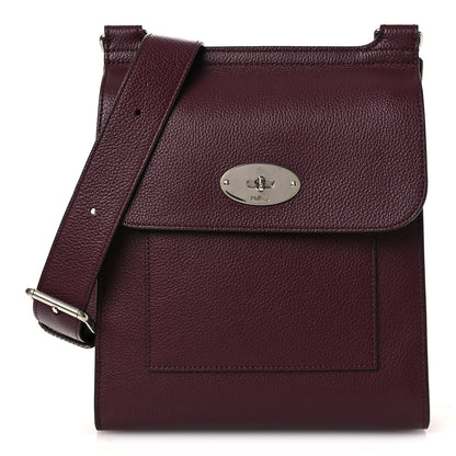 Mulberry Small Classic Grain Calfskin Antony Messenger Crossbody Black Cherry 1 of 13