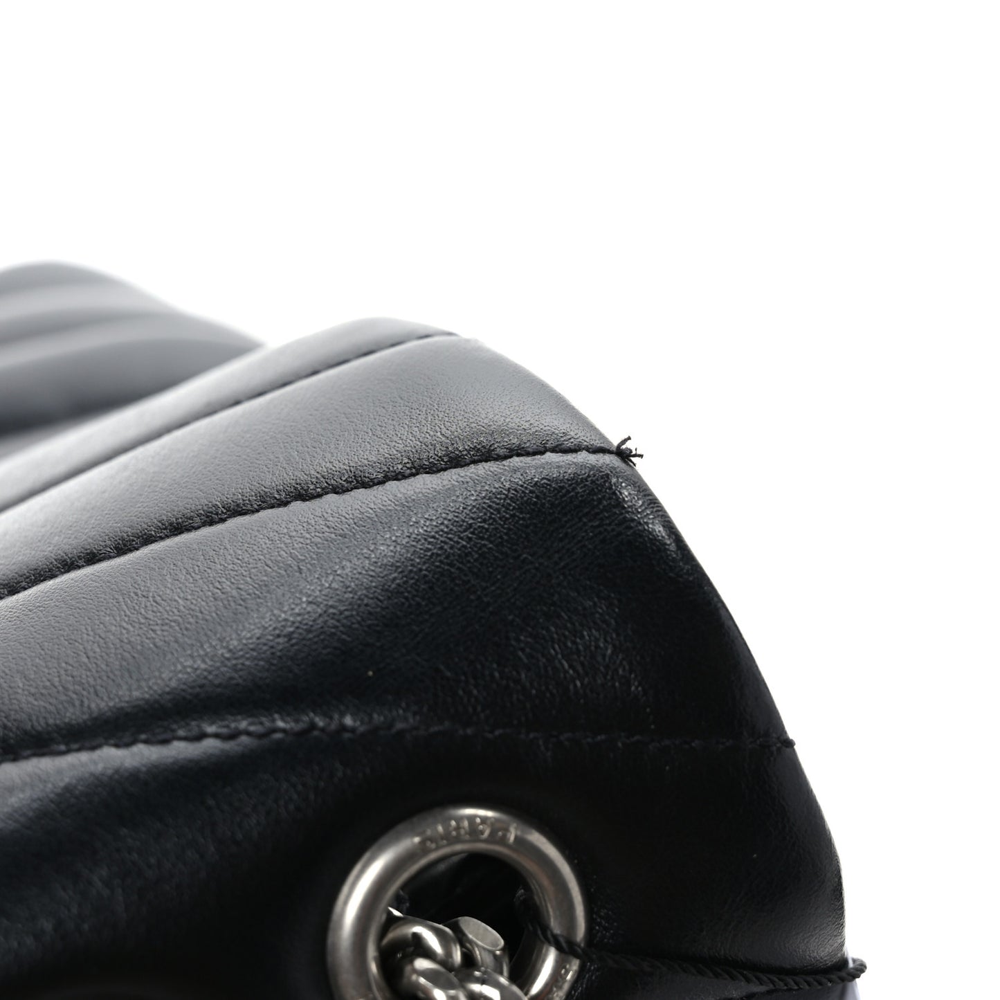 Calfskin Y Quilted Monogram Medium Loulou Chain Satchel Black
