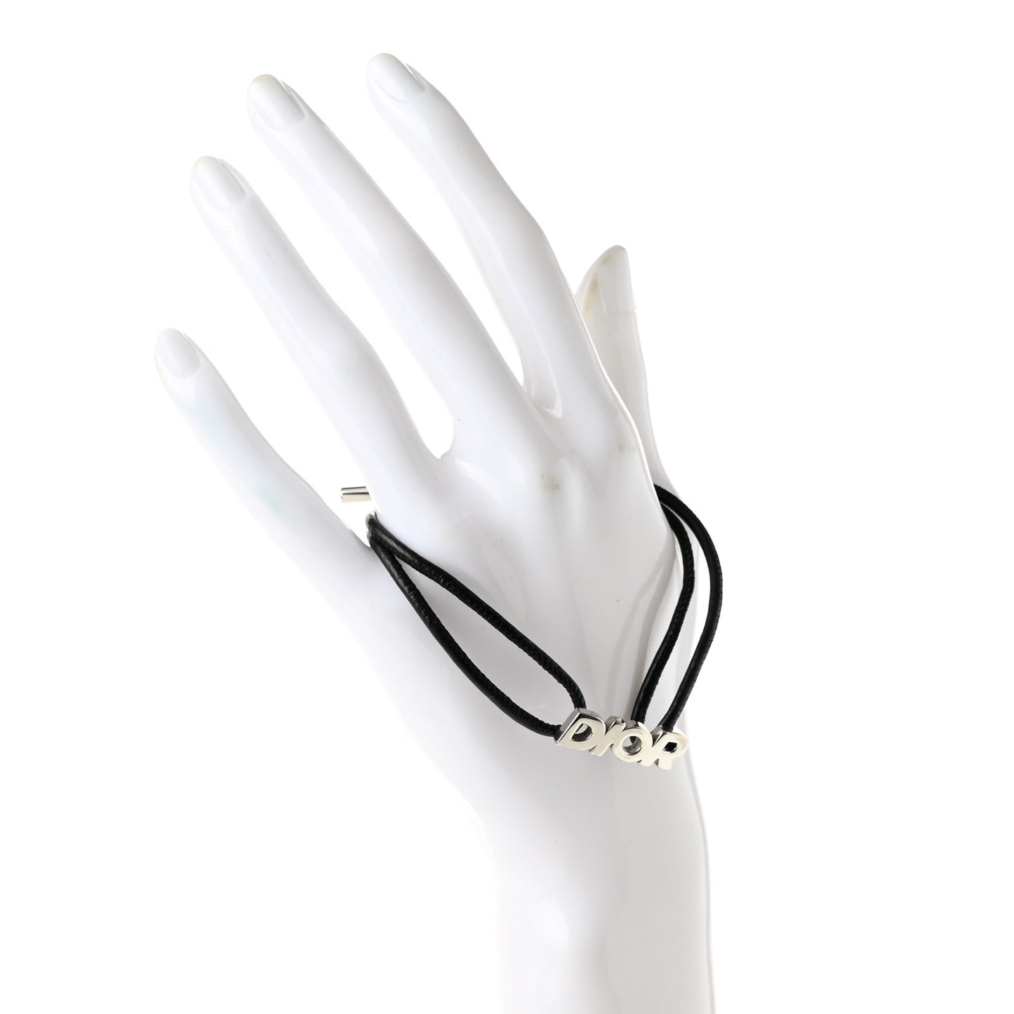 Calfskin Homme Dior Cord Bracelet Black
