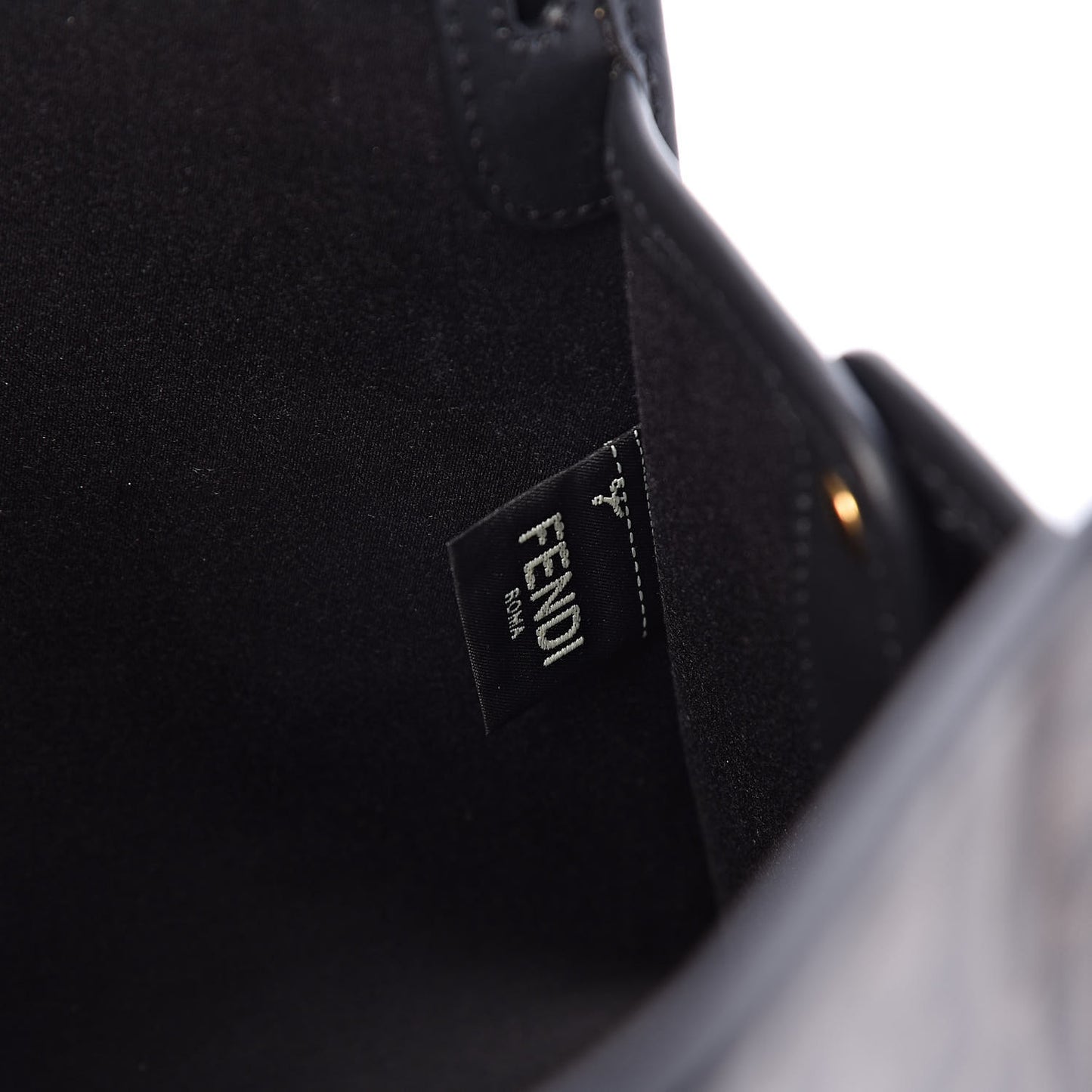 Glazed Fabric Vitello Century FF 1974 Stamp Patch Mini Peekaboo Defender Cover Mogano Panna Black