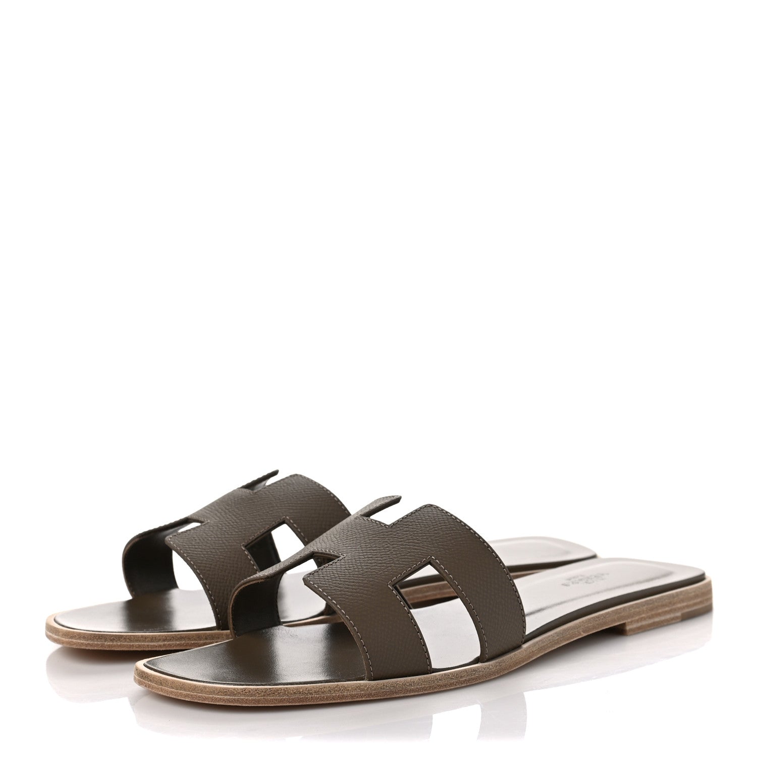 Hermes Epsom Oran Sandals 41 Etoupe 3 of 9