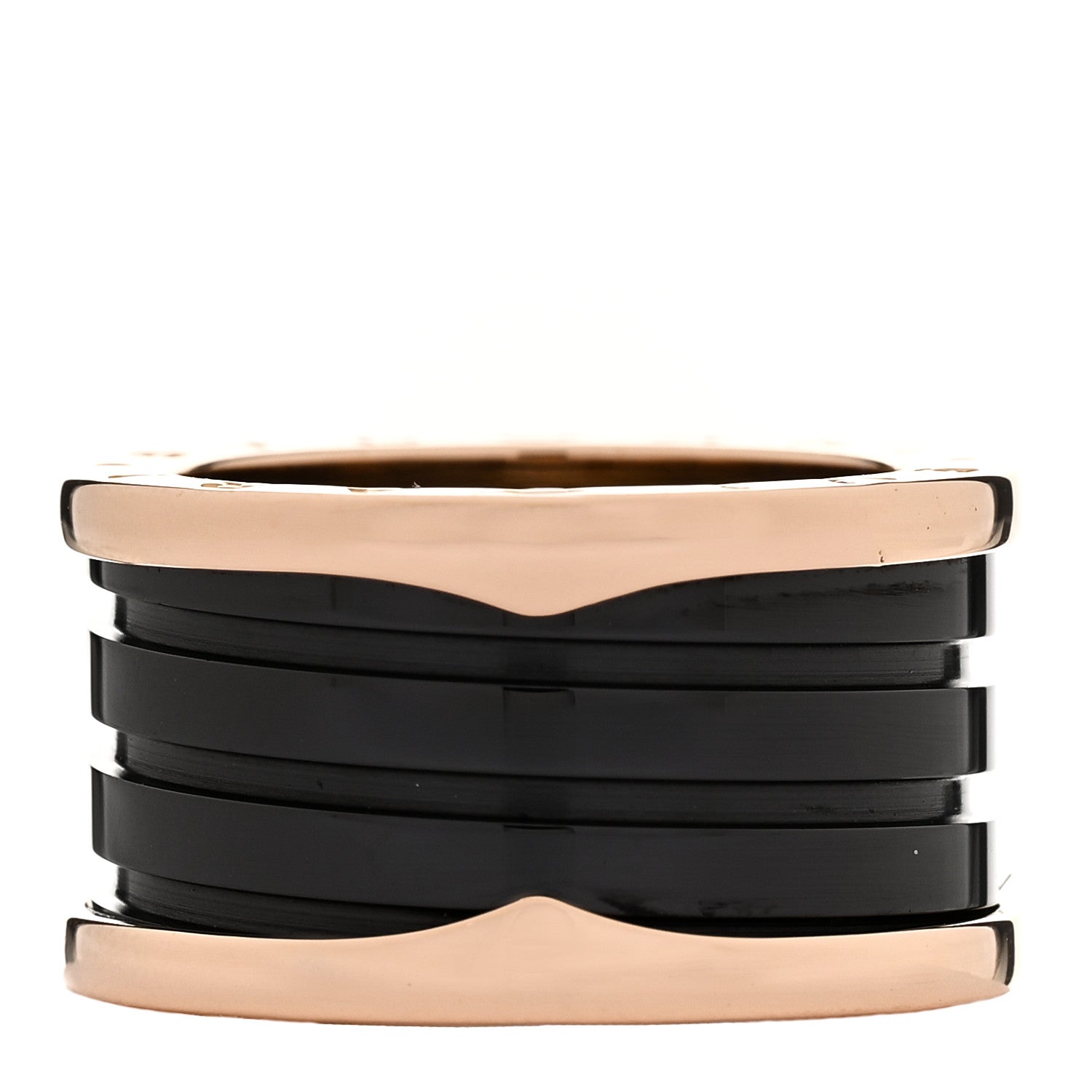 Bulgari 18K Rose Gold Black Ceramic B.Zero1 Four-Band Ring 53 6.25 1 of 7