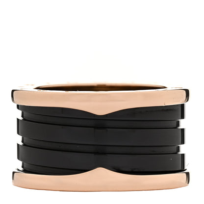 Bulgari 18K Rose Gold Black Ceramic B.Zero1 Four-Band Ring 53 6.25 1 of 7