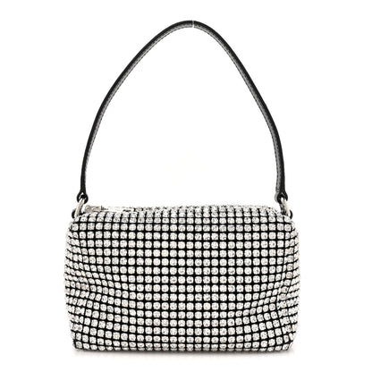 Alexander Wang Mesh Crystal Rhinestone Mini Heiress Pouch Black Silver 1 of 9