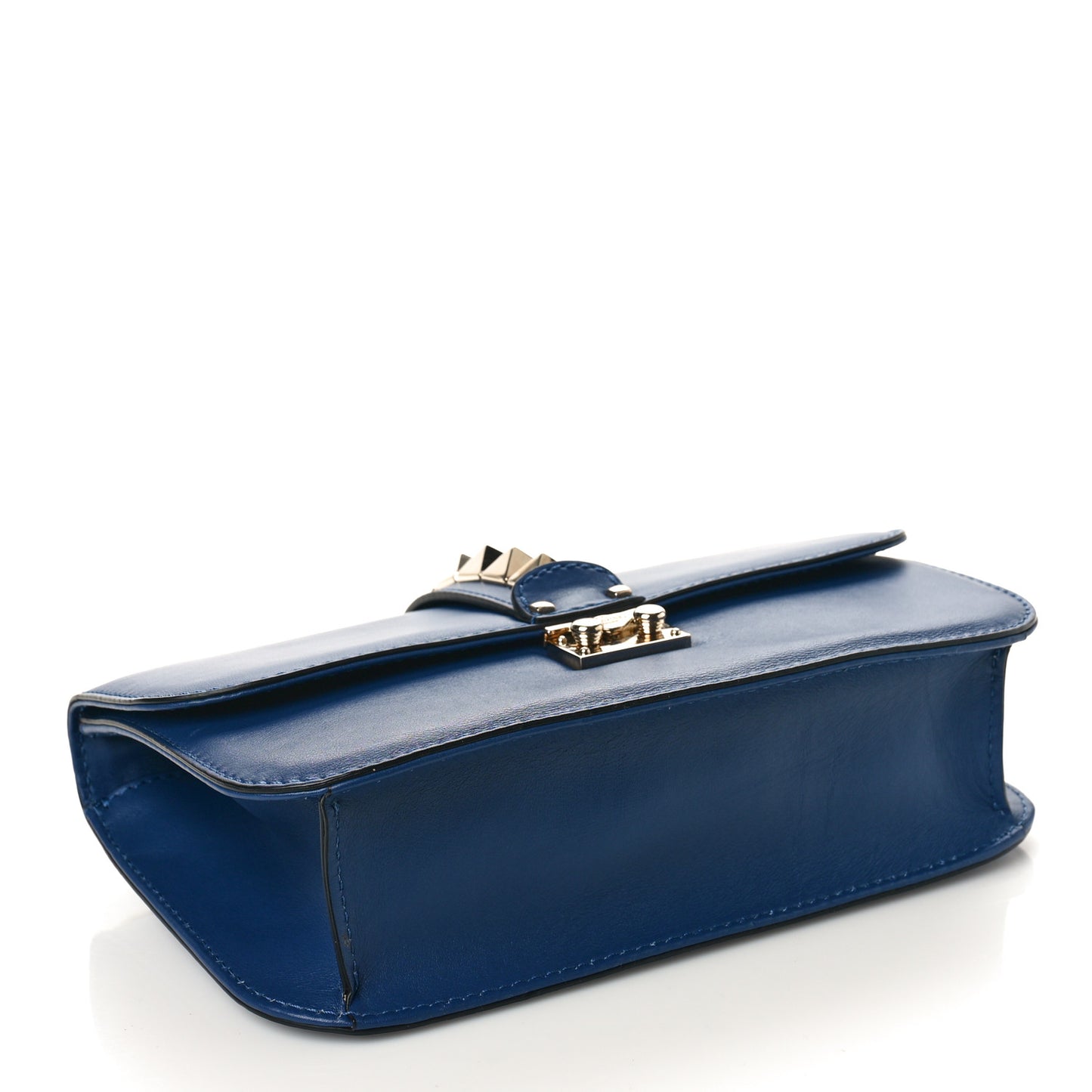 Vitello Medium Glam Lock Rockstud Flap Indigo