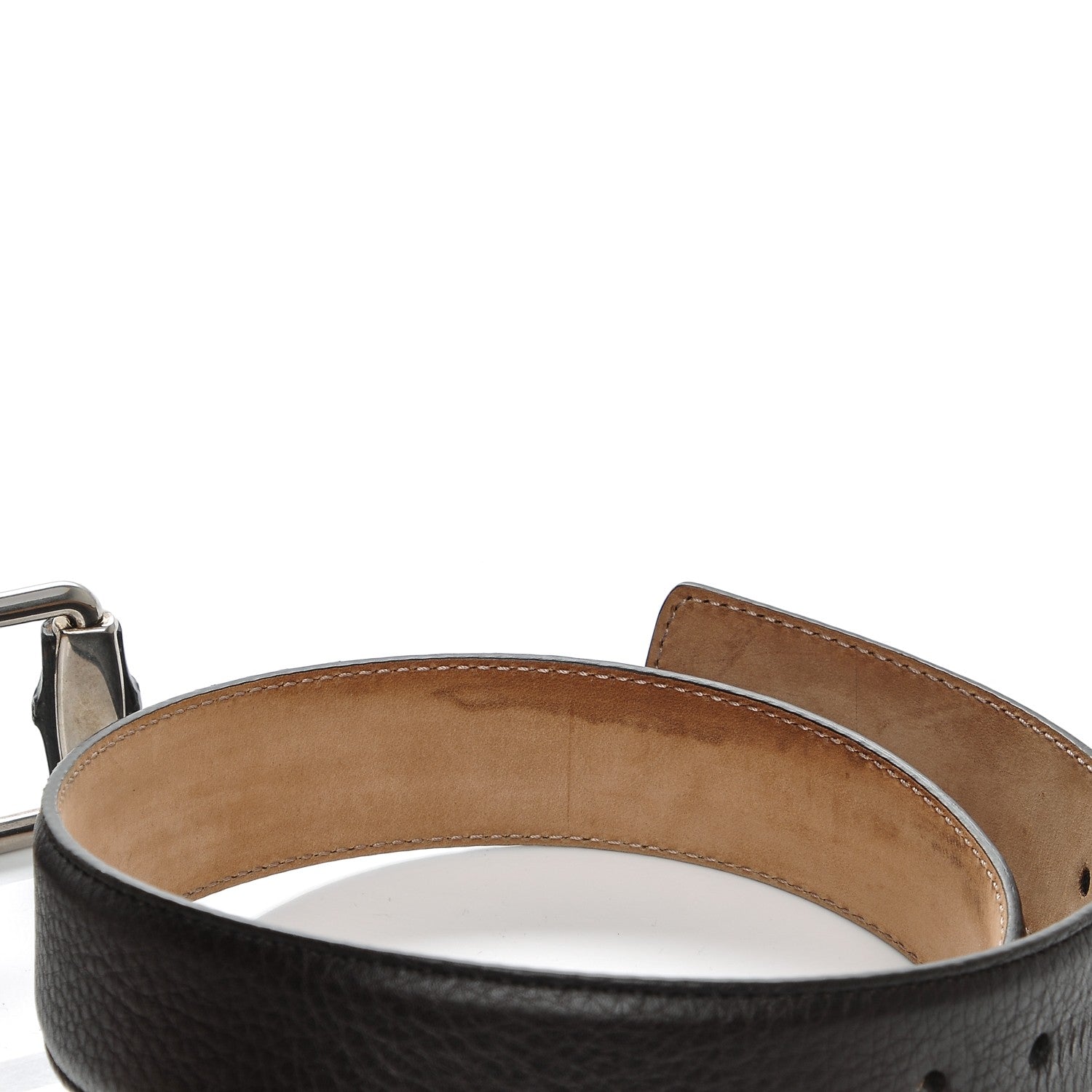 Gucci Cellarius Calfskin Mens Bamboo Buckle Belt 90 36 Brown 6 of 6
