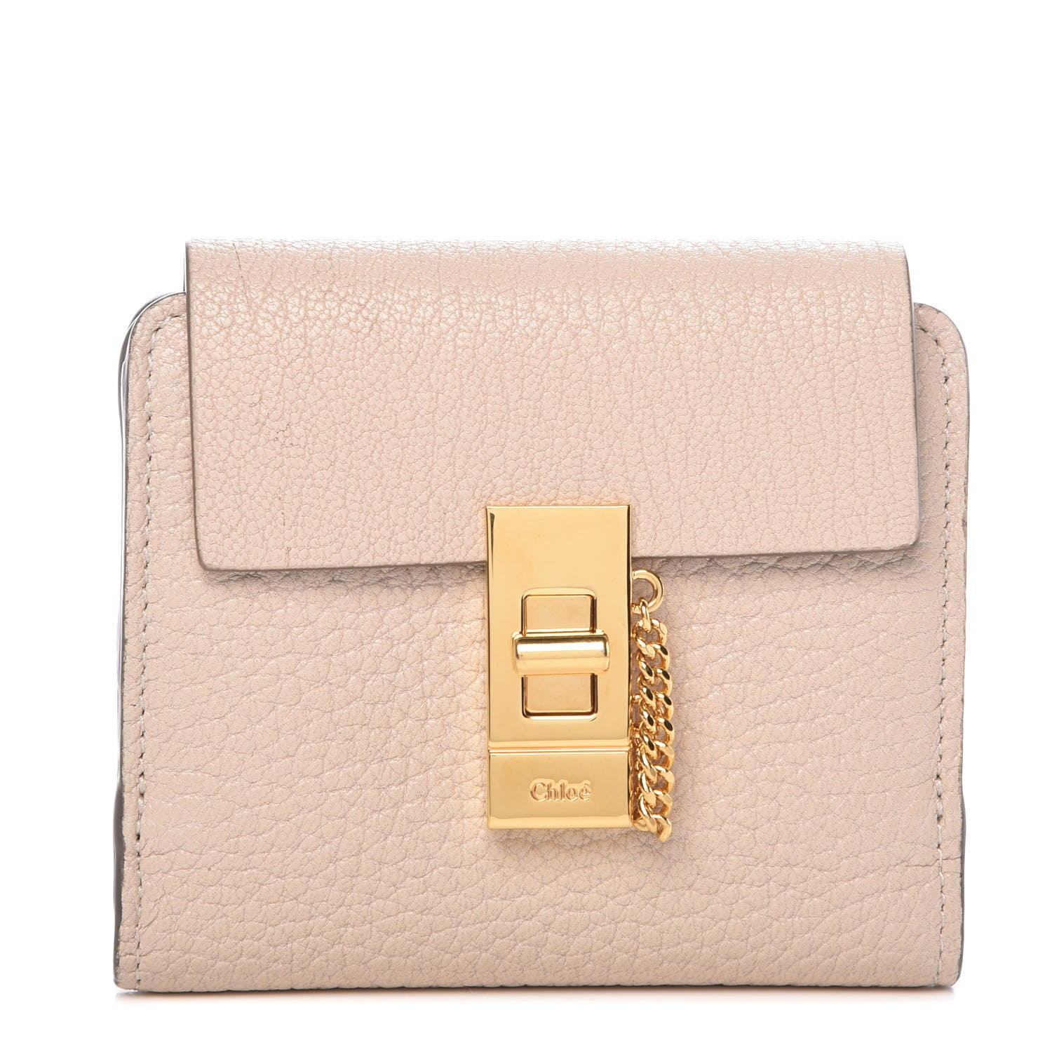 Chloe Grained Lambskin Drew Square Wallet Abstract White 1 of 9