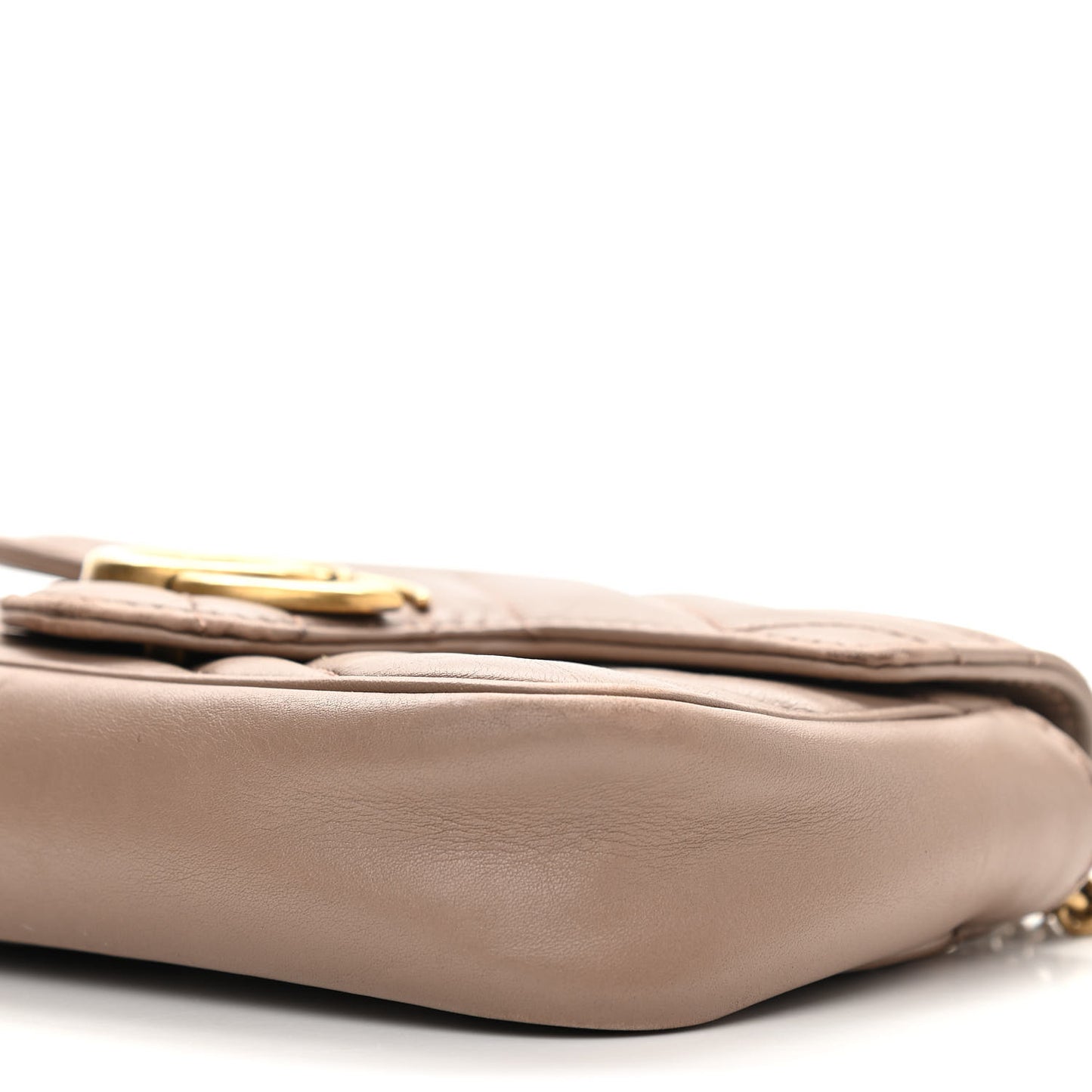 Calfskin Matelasse Super Mini GG Marmont Shoulder Bag Porcelain Rose