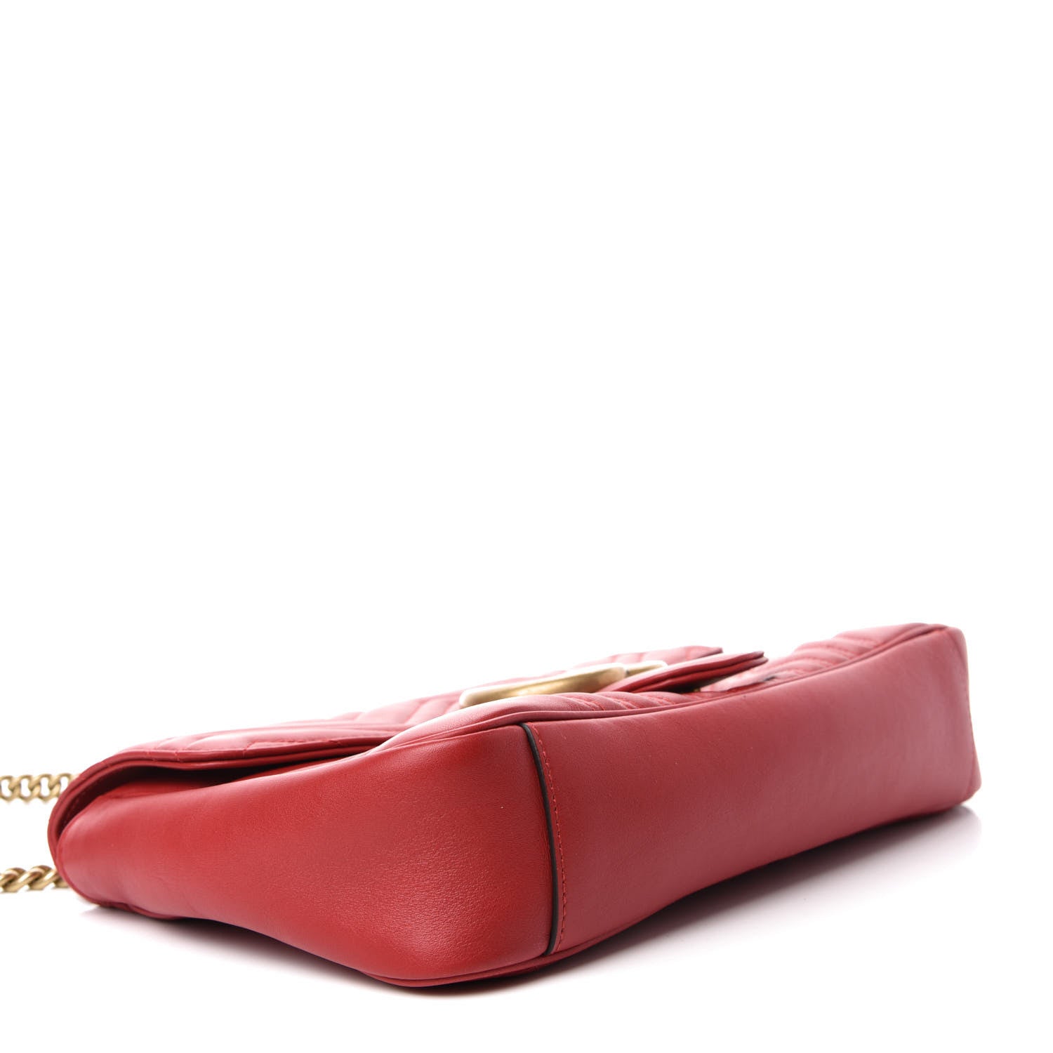 Gucci Calfskin Matelasse Medium GG Marmont Shoulder Bag Hibiscus Red 5 of 11