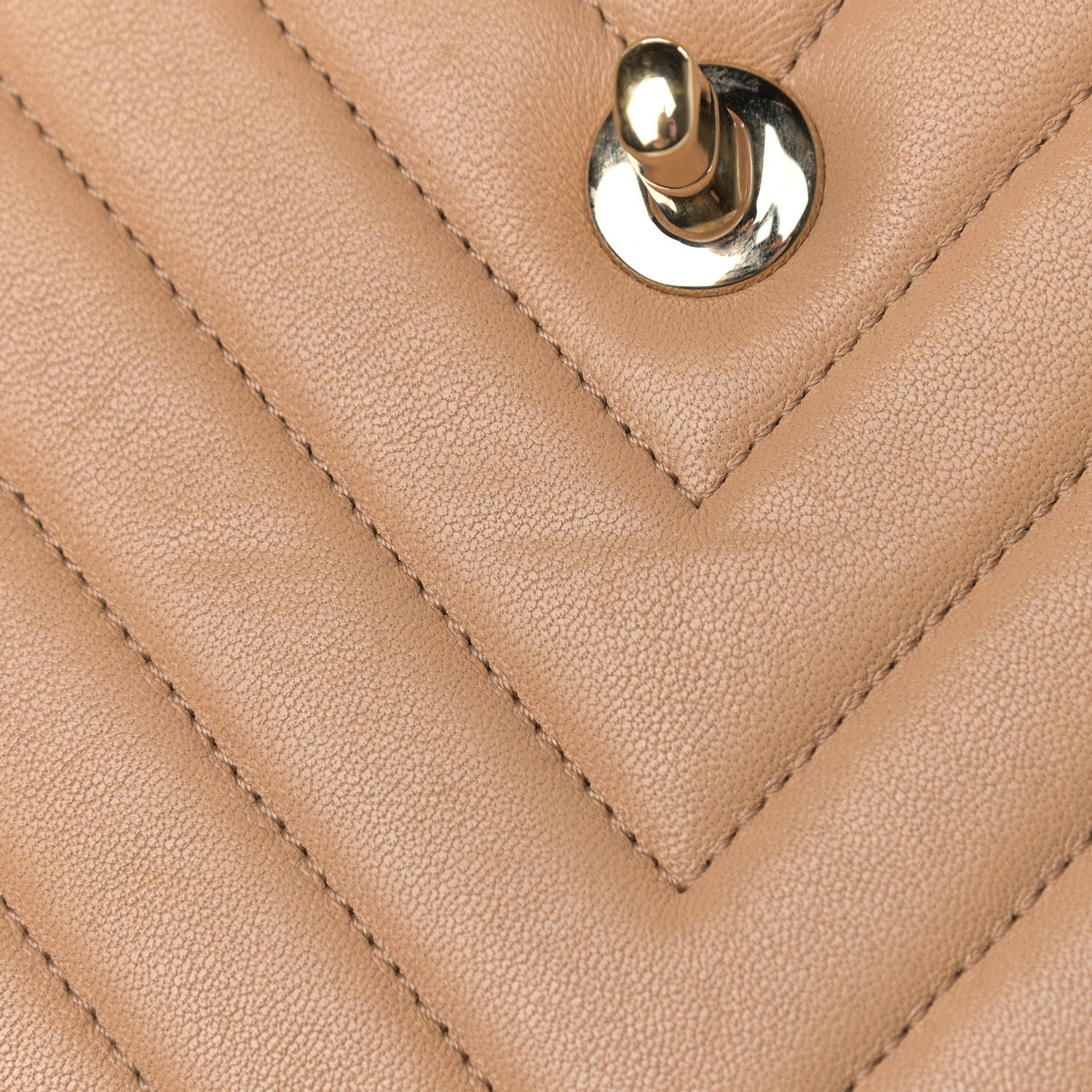 Chanel Lambskin Chevron Quilted Medium Trendy CC Dual Handle Flap Bag Beige 11 of 11