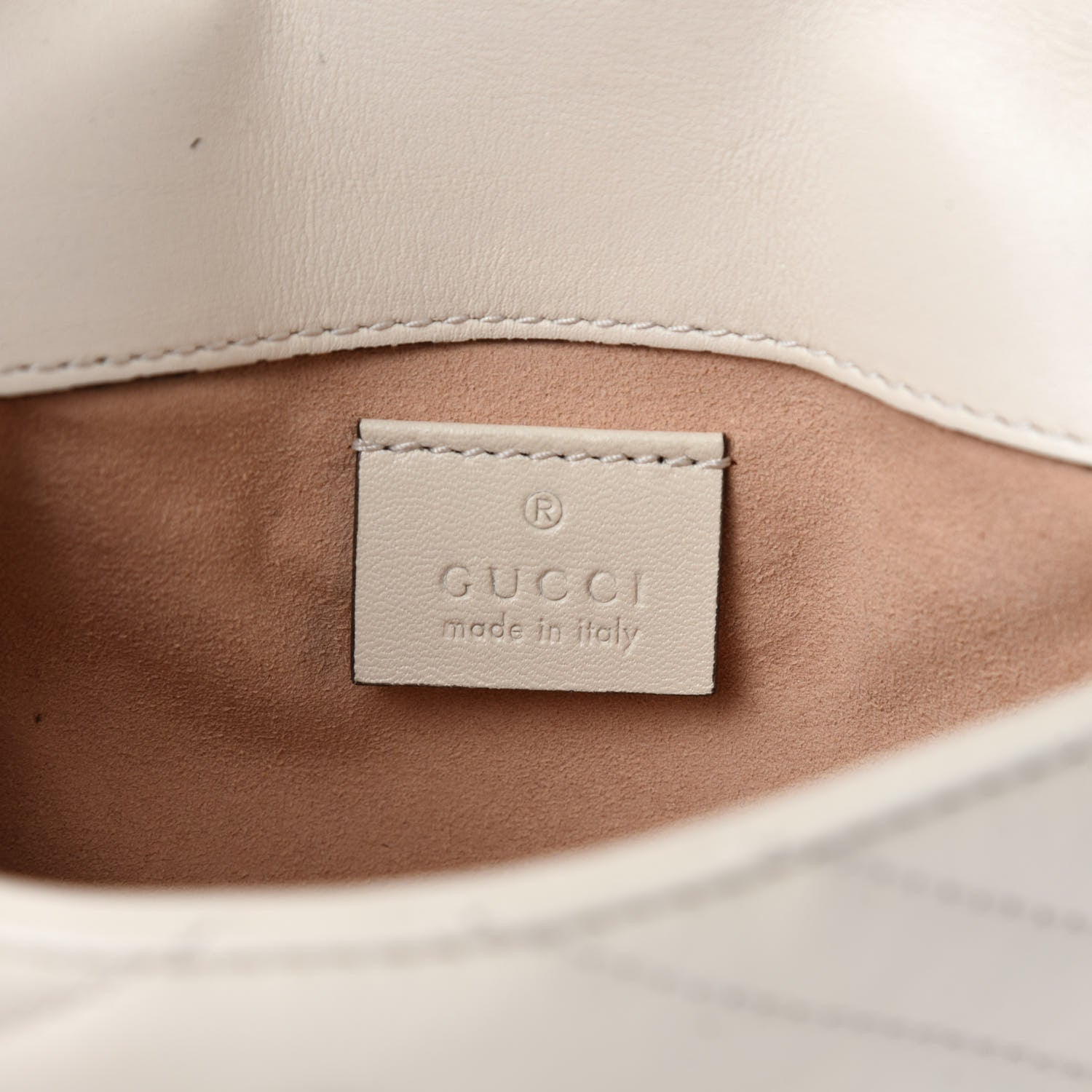 Gucci Calfskin Matelasse Super Mini GG Marmont Shoulder Bag White 8 of 10