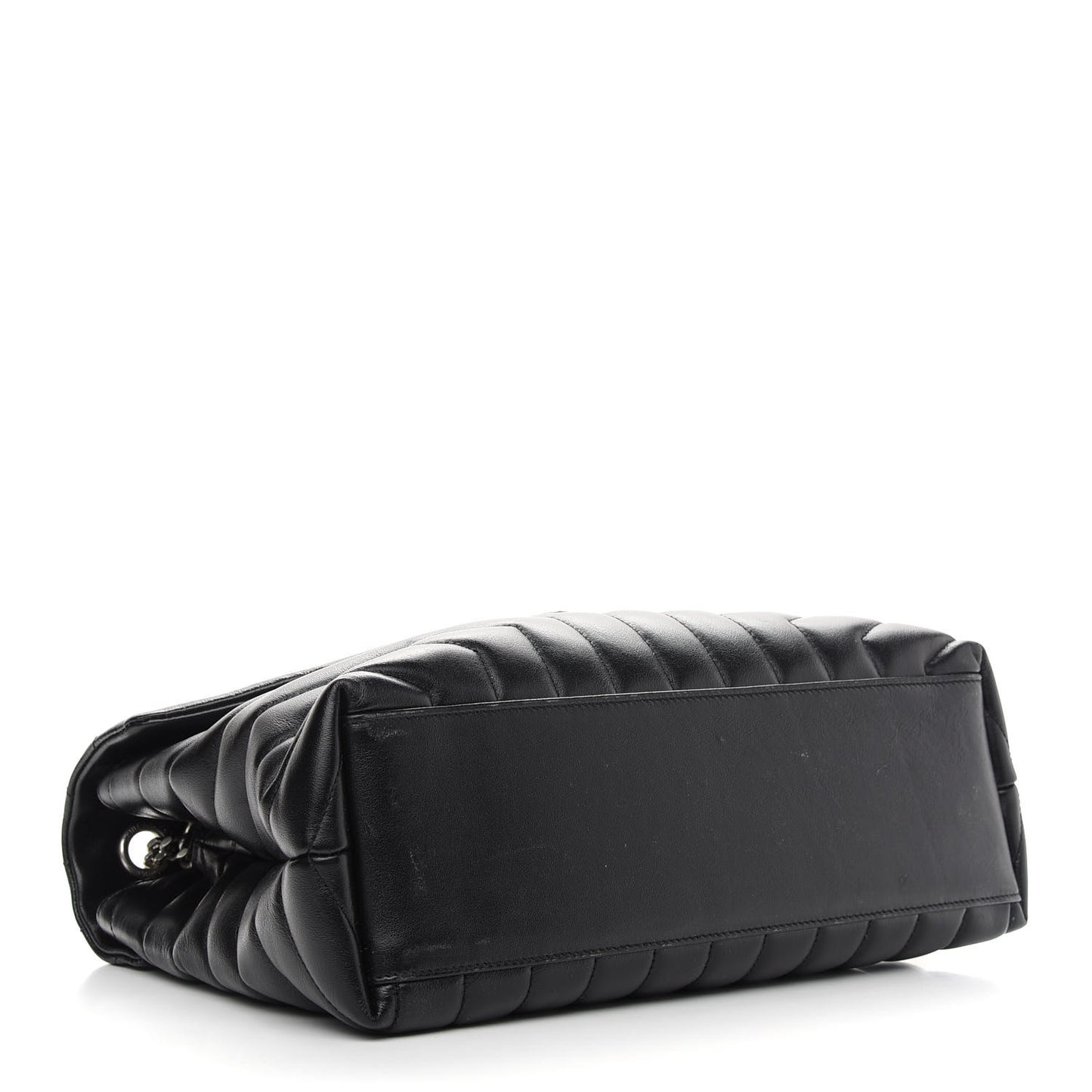 Calfskin Y Quilted Monogram Medium Loulou Chain Satchel Black