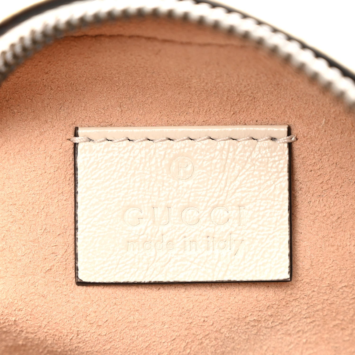 Gucci Calfskin Matelasse Mini GG Marmont Round Shoulder Bag White 6 of 11
