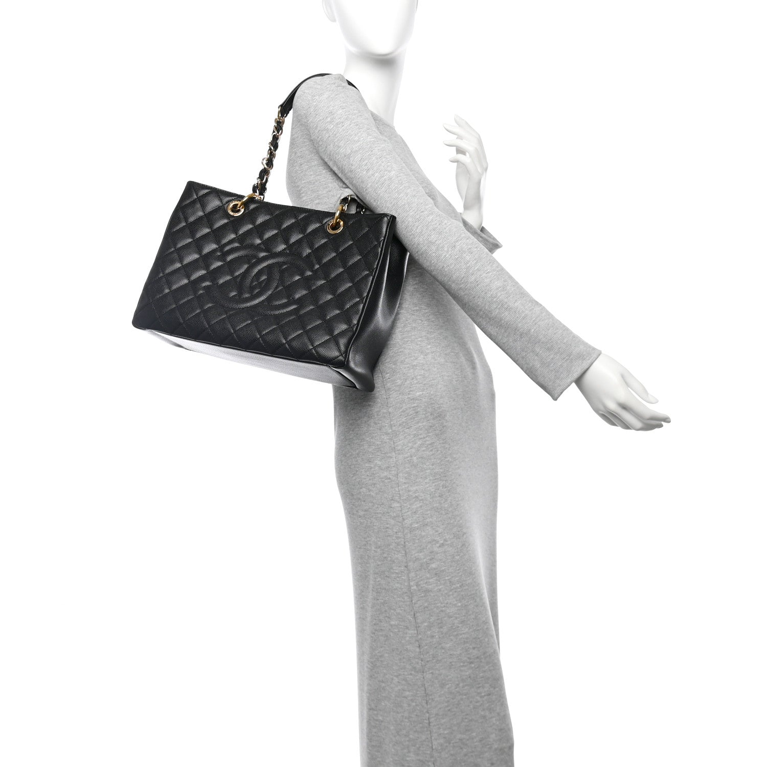 Chanel Caviar Quilted Grand Shopping Tote GST Black 2 of 10