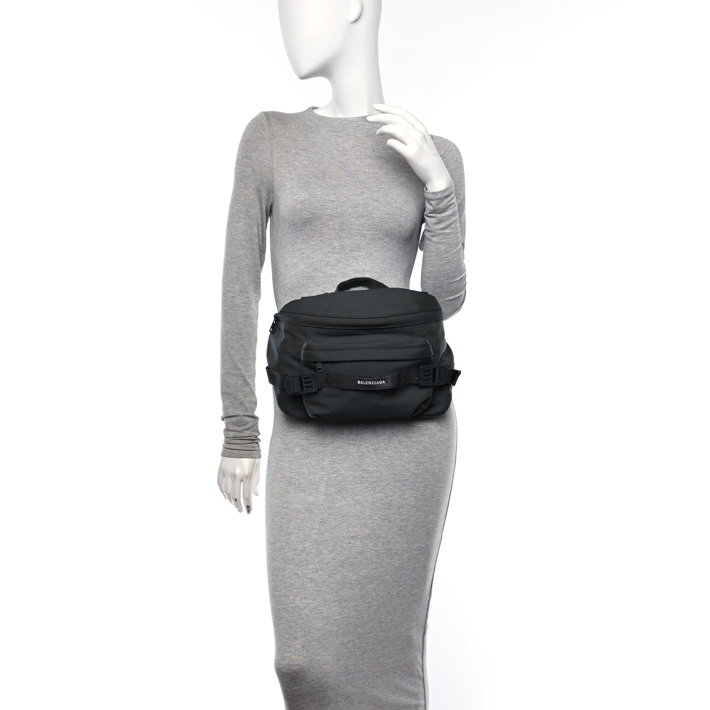 Recycled Casual Nylon Large Army Beltpack Dark Grey