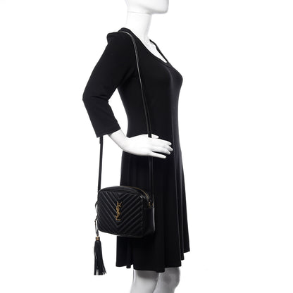 Saint Laurent Calfskin Matelasse Monogram Lou Camera Bag Black 2 of 11