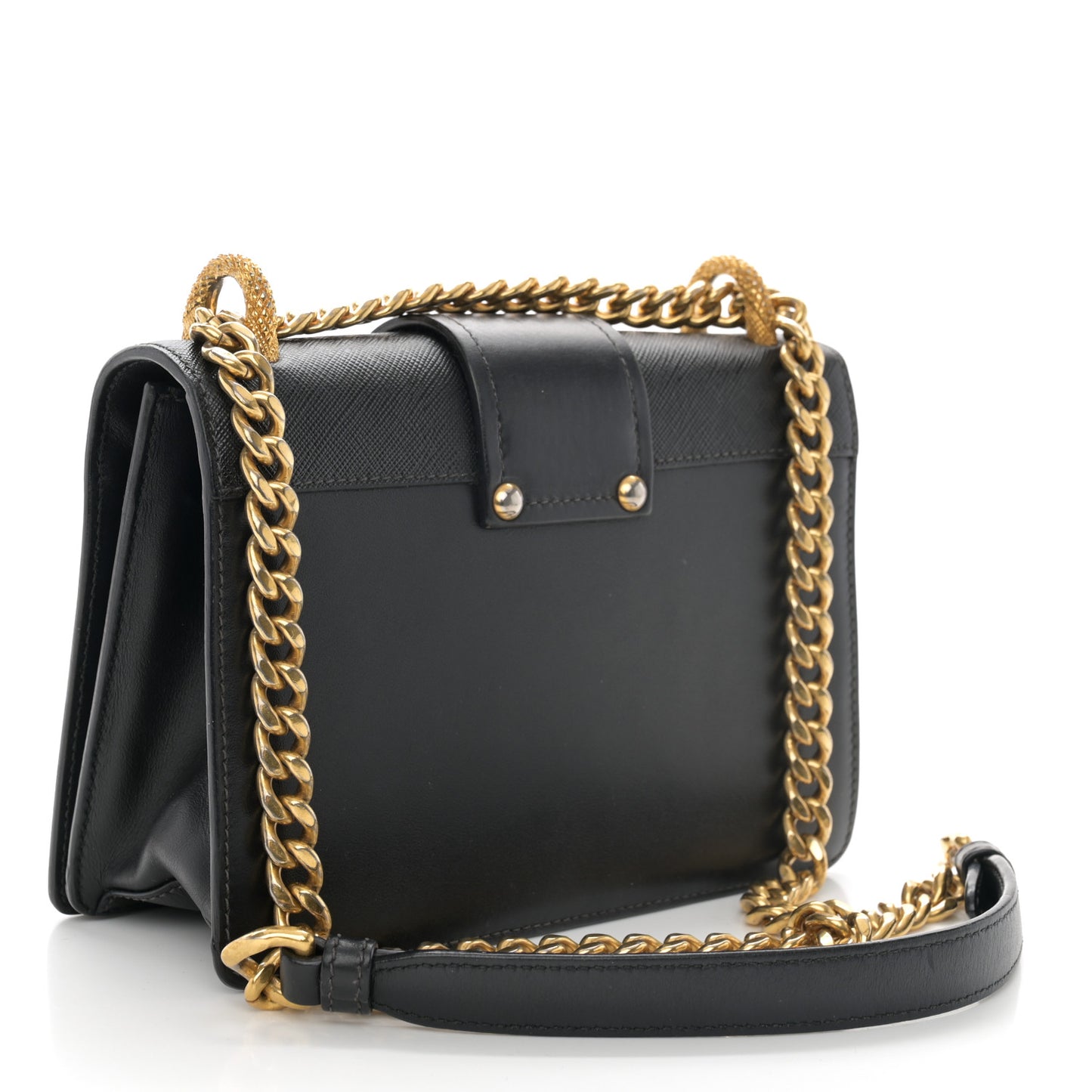 City Calf Saffiano Animalier Cahier Bag Black