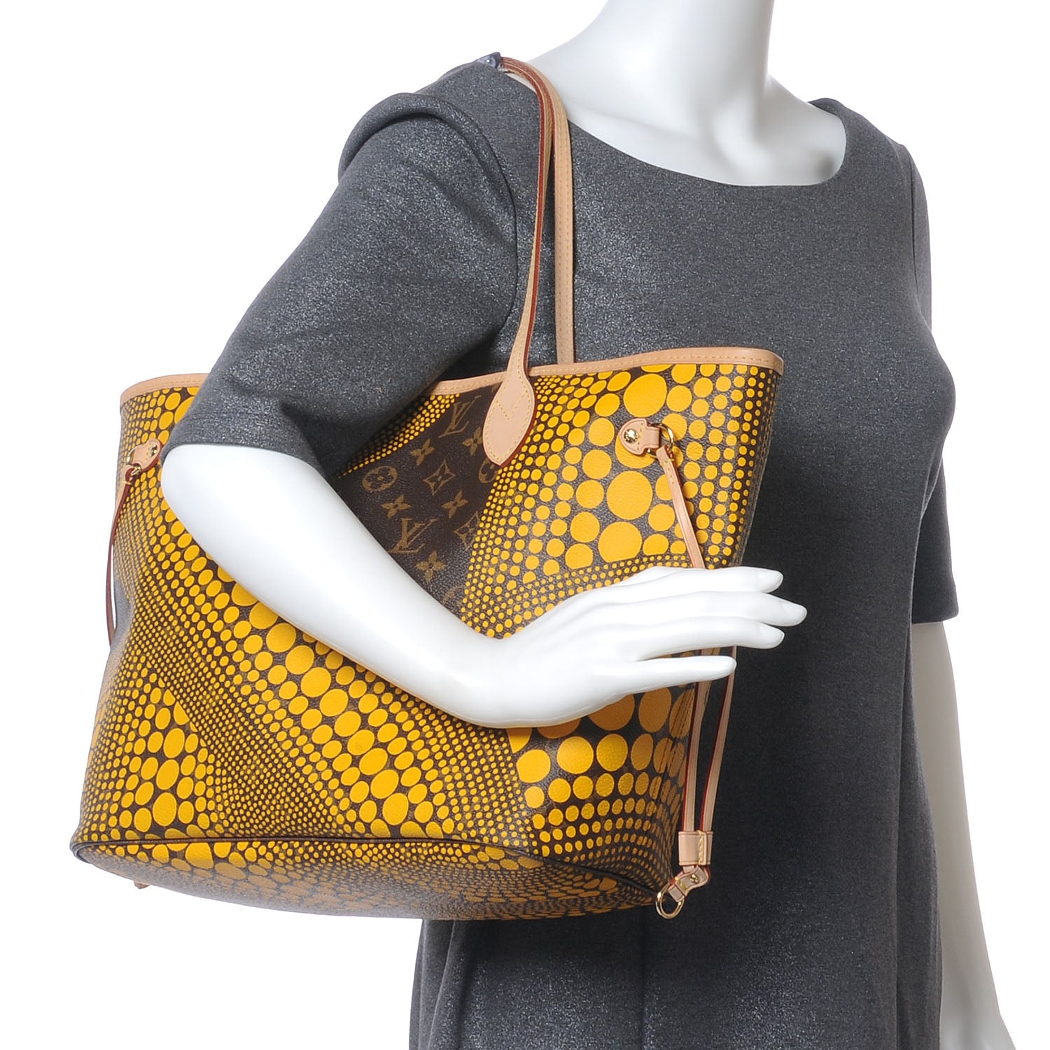 Louis Vuitton Monogram Kusama Waves Neverfull MM Yellow 2 of 7