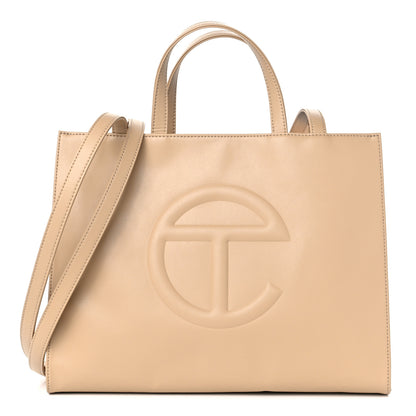 Telfar Vegan Leather Medium Shopping Bag Cream 1 of 8