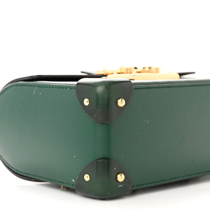 Gucci Azalea Calfskin Small Padlock Bamboo Shoulder Bag Vintage Green 9 of 14