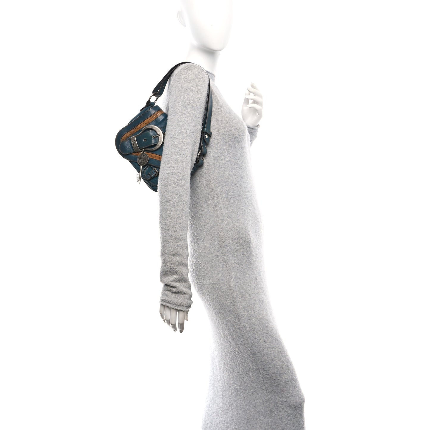 Calfskin Mini Gaucho Crossbody Bag Blue