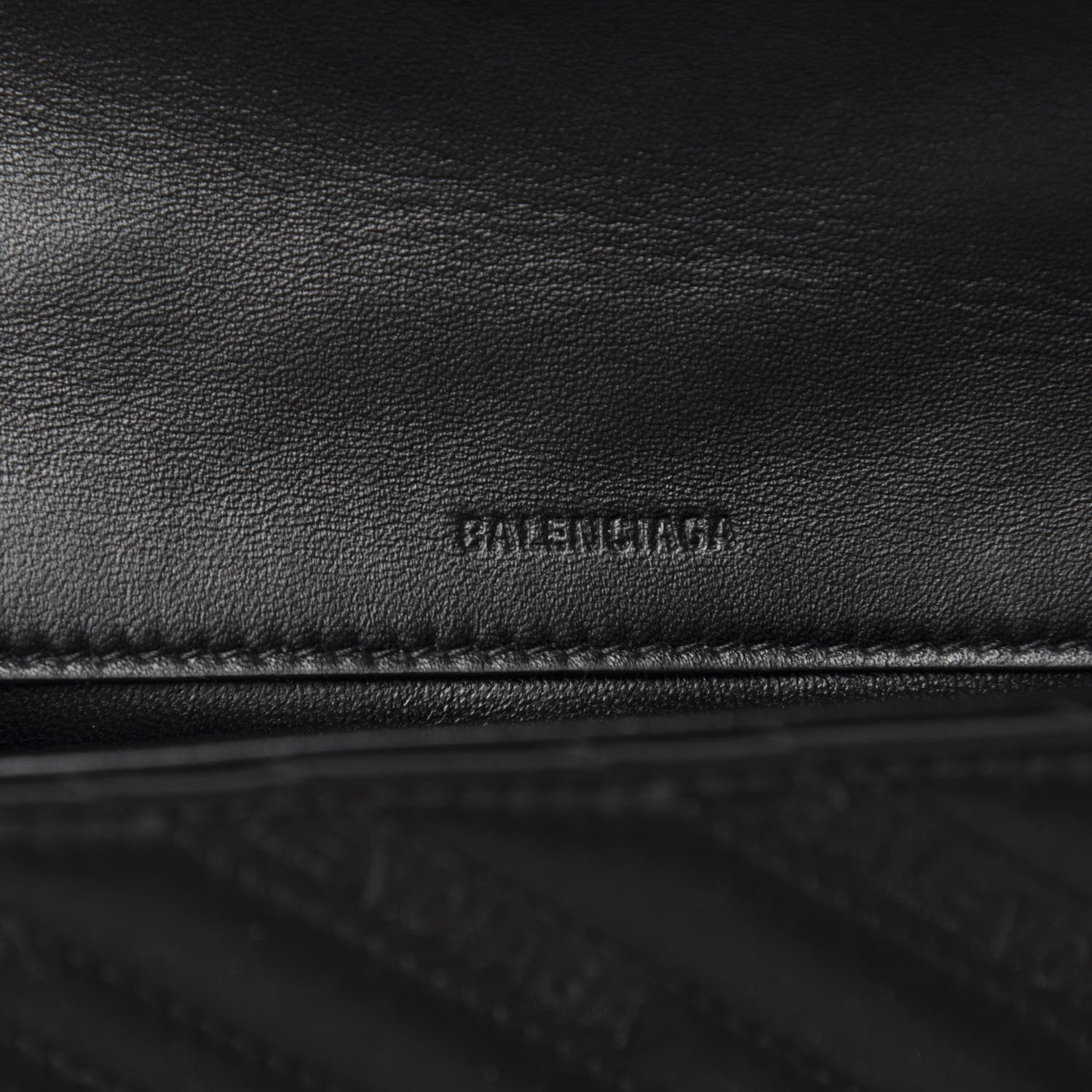 Balenciaga Satin Jacquard Logo Matelasse BB Chain Wallet Black 8 of 9