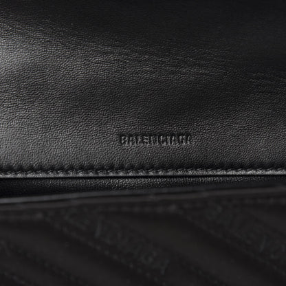 Balenciaga Satin Jacquard Logo Matelasse BB Chain Wallet Black 8 of 9