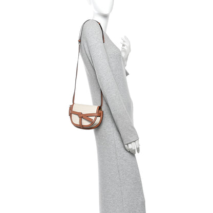 Loewe Calfskin Canvas Anagram Mini Gate Dual Bag Ecru Tan 2 of 10