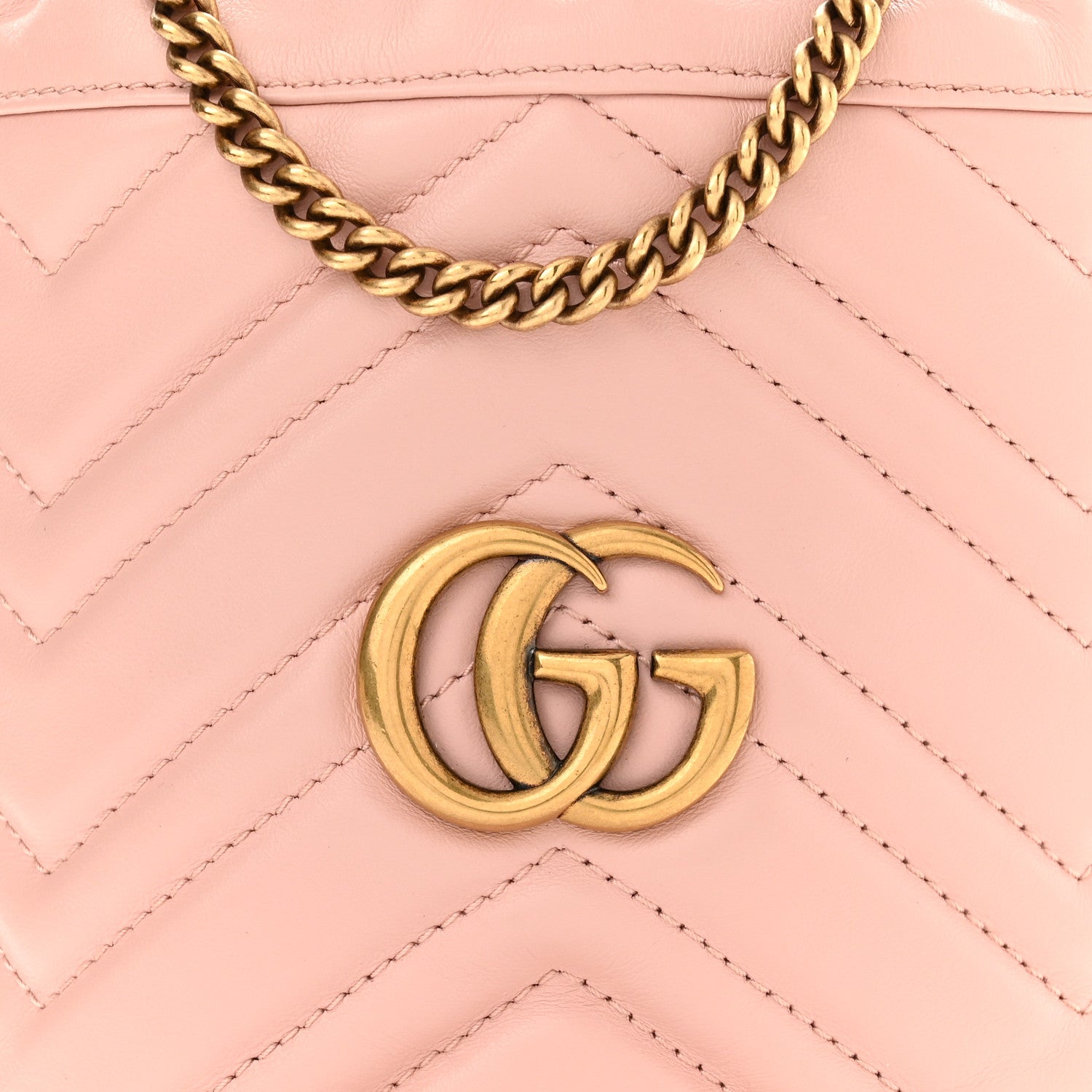Gucci Calfskin Matelasse Mini GG Marmont 2.0 Bucket Bag Perfect Pink 8 of 10
