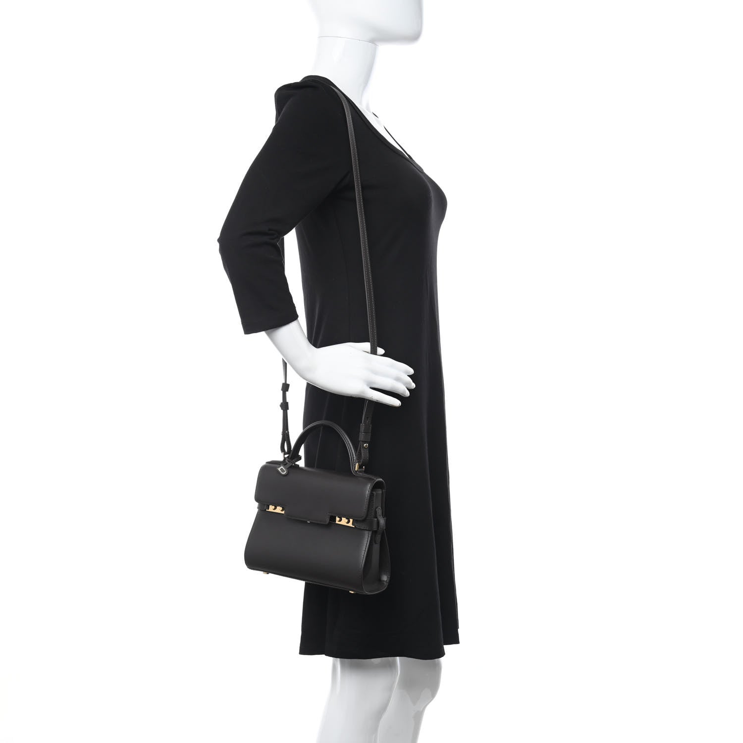 Delvaux Smooth Calfskin Mini Tempete Satchel Brown 2 of 15