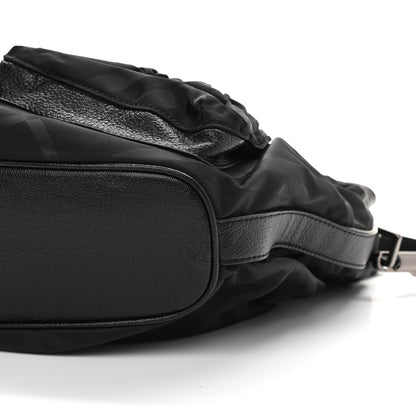 Burberry Nylon Tonal Check Drawstring Tote Black 10 of 10