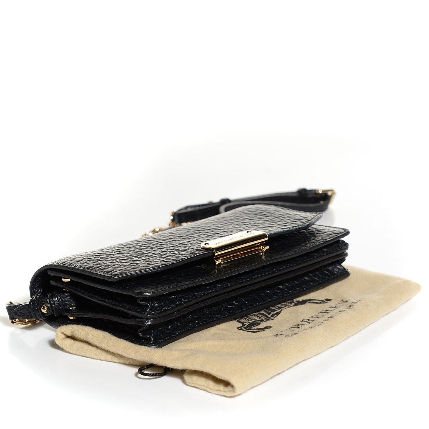 Pebbled Leather Madison Clutch Black