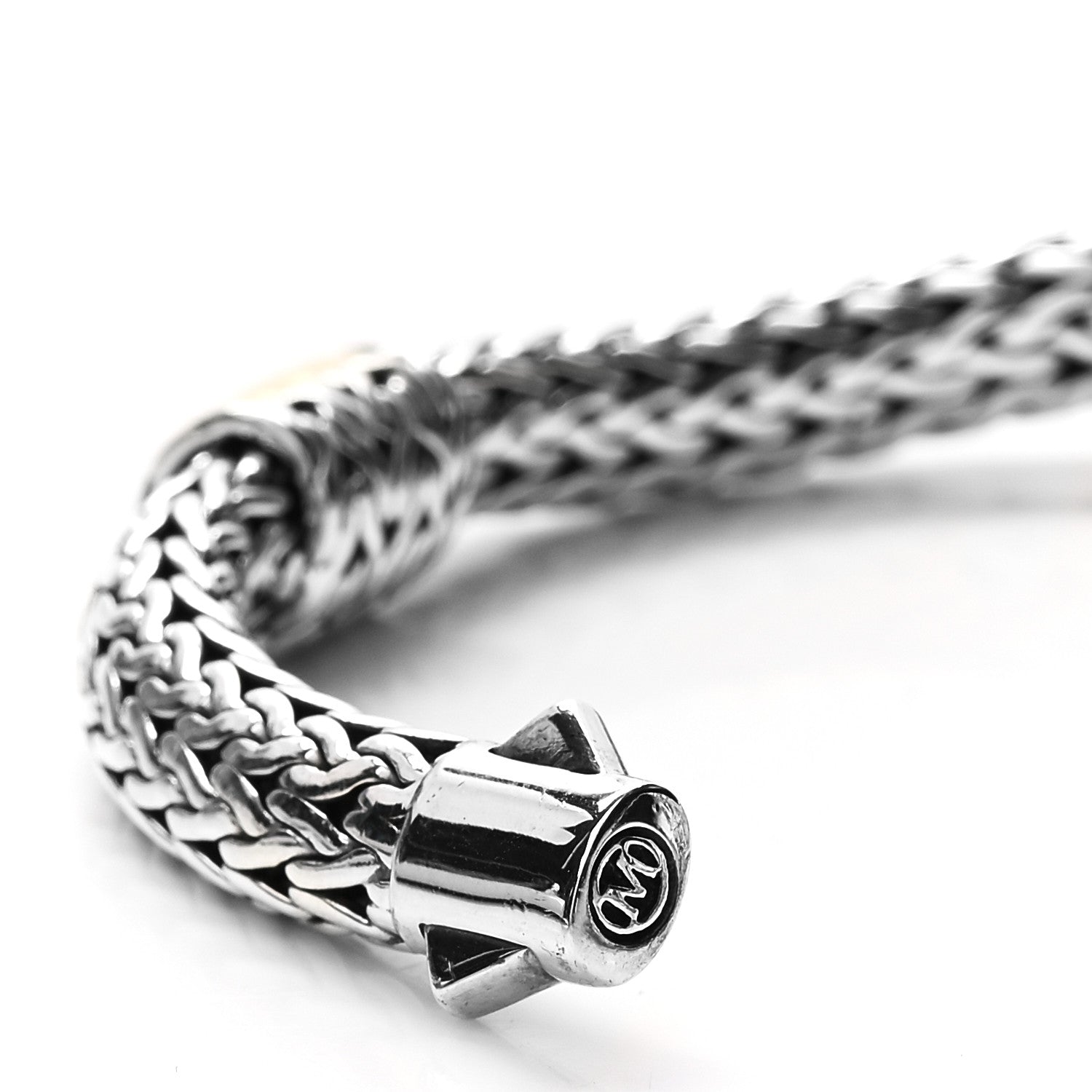 John Hardy Sterling Silver 22K Yellow Gold 10mm Classic Chain Hammered Bracelet 6 of 6