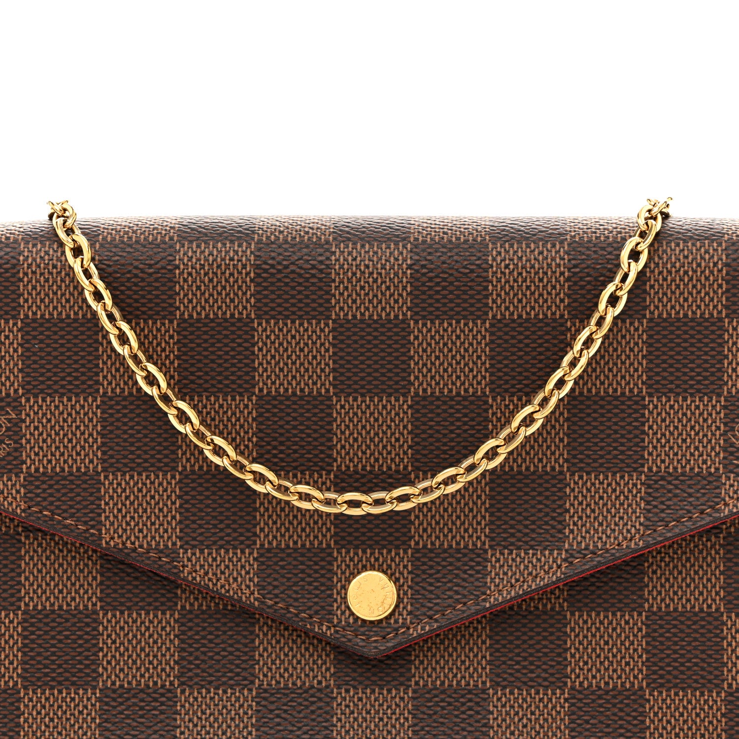 Louis Vuitton Damier Ebene Pochette Felicie Chain Wallet 7 of 13