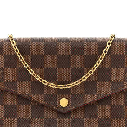 Louis Vuitton Damier Ebene Pochette Felicie Chain Wallet 7 of 13