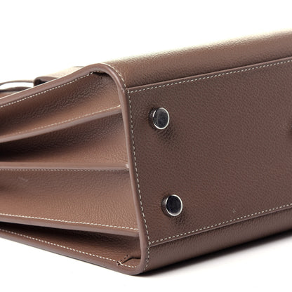 Saint Laurent Grained Calfskin Topstich Baby Sac De Jour Taupe 9 of 12
