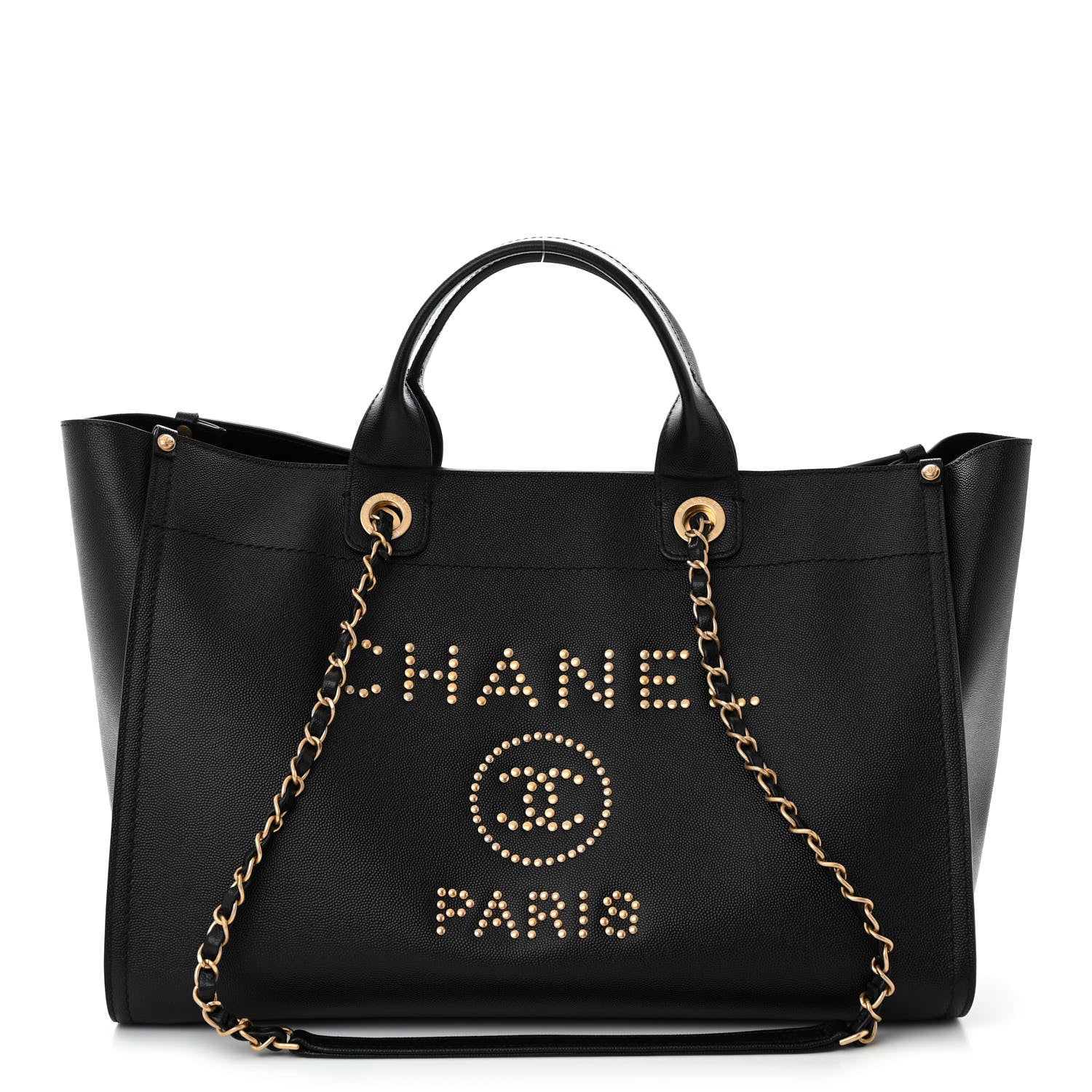 Chanel Caviar Medium Studded Deauville Tote Black 1 of 10