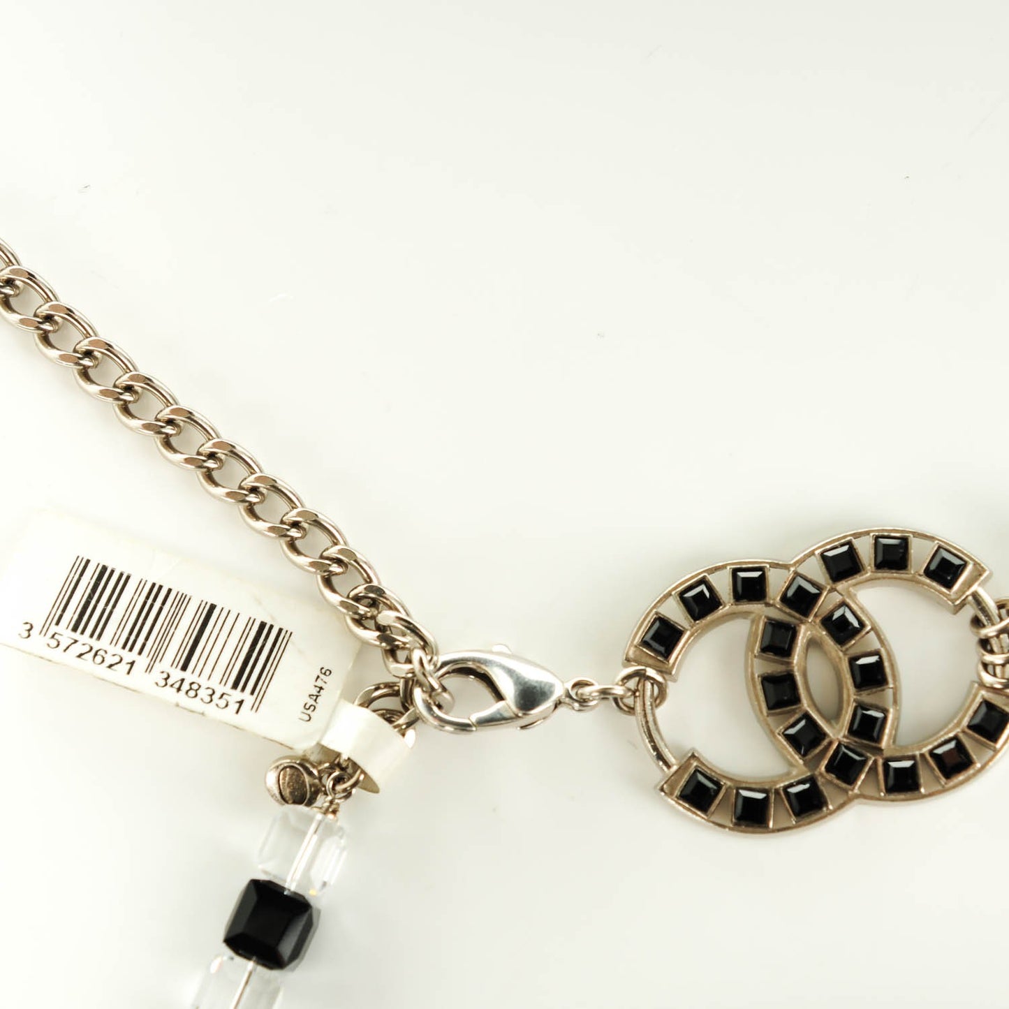 Baguette Crystal CC Belt Silver Black