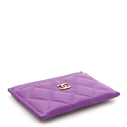 Chanel Caviar Quilted Card Holder Purple 4 of 9