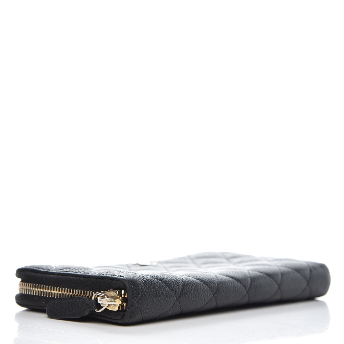 Caviar Quilted Large Gusset Zip Around Wallet Navy