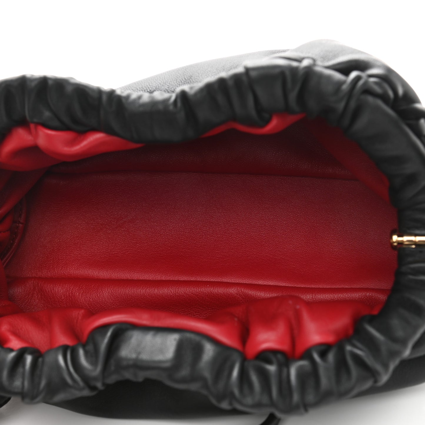 Lambskin Mini Cloud Clutch Black Flamma