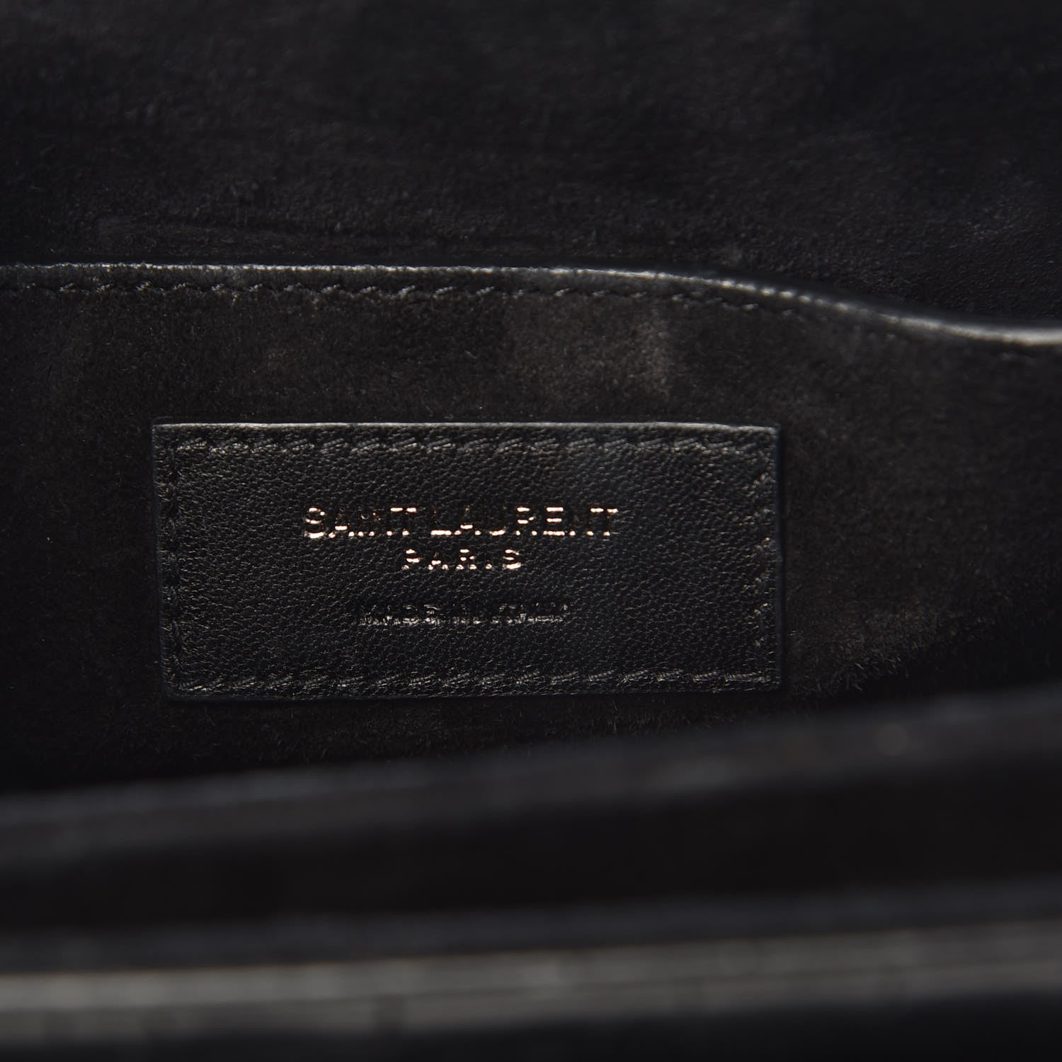 Saint Laurent Calfskin Crocodile Embossed Medium Bellechasse Satchel Matte Black 7 of 10